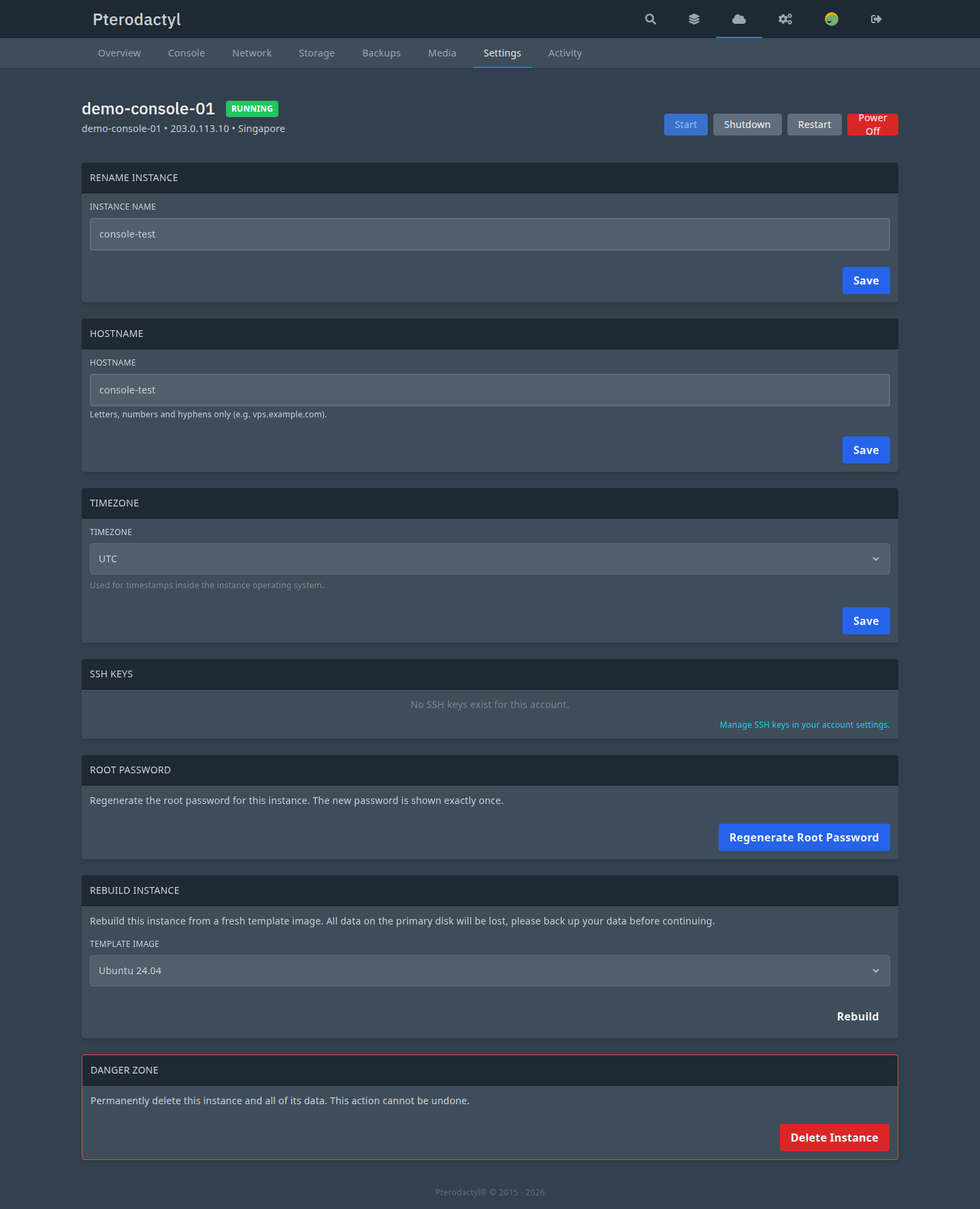 Settings — rebuild